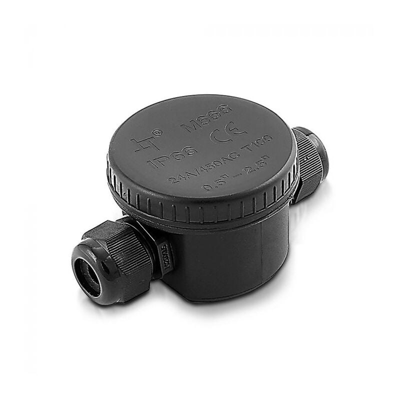 foto del prodotto v tac vt 881 scatola di derivazione con 2 terminali interni 3pin plastica nero ip66 sku 5987