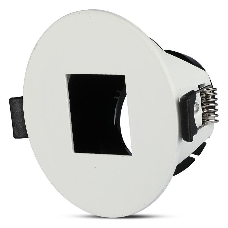 foto del prodotto v tac vt 883 portafaretto ad incasso gu10 con sezione quadrata colore bianco ed interno nero 8597