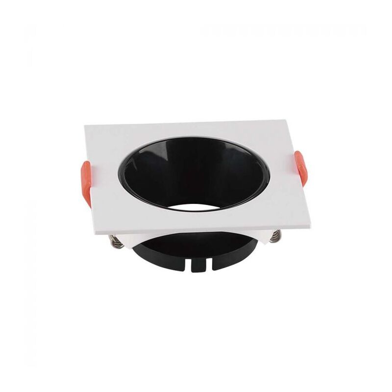 foto del prodotto v tac vt 932 portafaretto led gu10 quadrato bianco con riflettore nero 6651