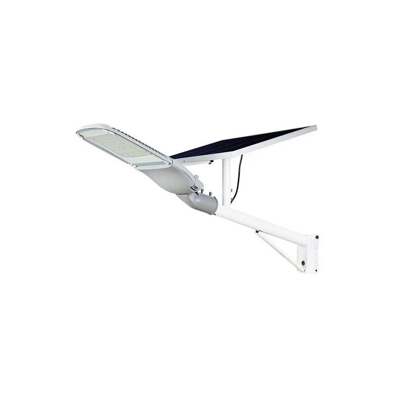 foto del prodotto v-tac vt-st303 armatura stradale led 50w chip samsung con pannello solare e telecomando 4000k corpo bianco ip65 – sku 7837