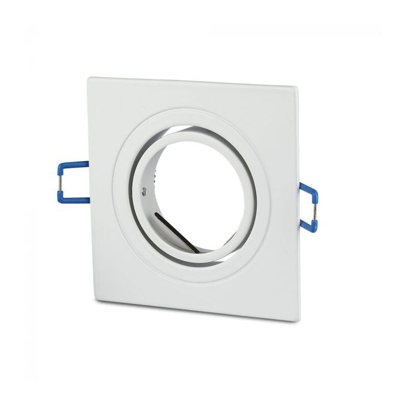 foto del prodotto v tac vtac vt 782sq portafaretto led da incasso in alluminio quadrato orientabile colore bianco gu10 gu5.3 sku 3605