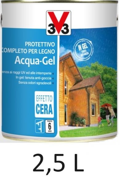 foto del prodotto v33 112371 impregnante 2,5 litri verde protettivo completo per legno acqua gel