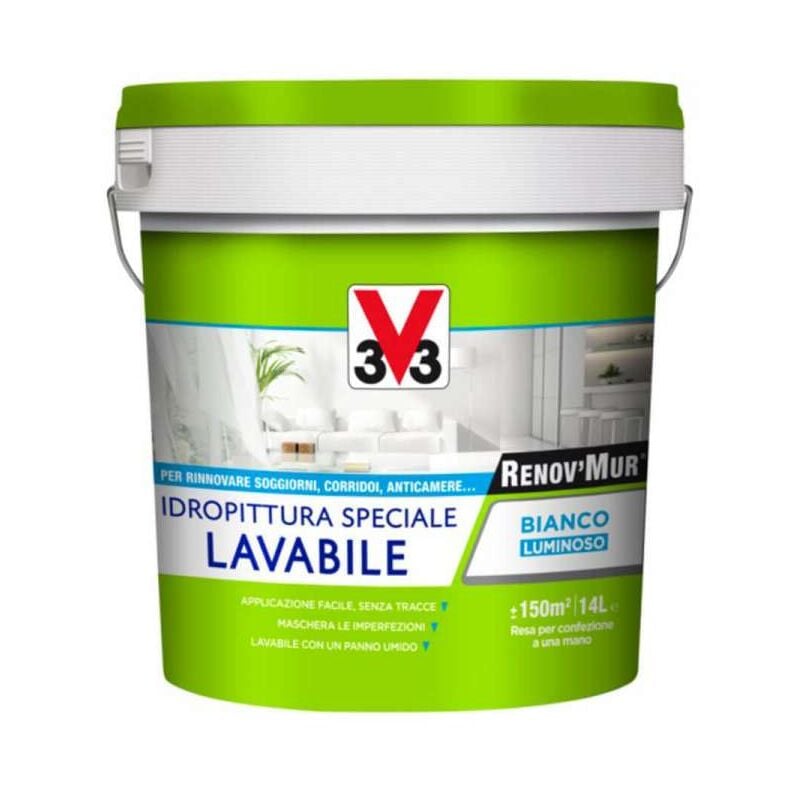foto del prodotto v33 idropittura lavabile bianco 14 litri