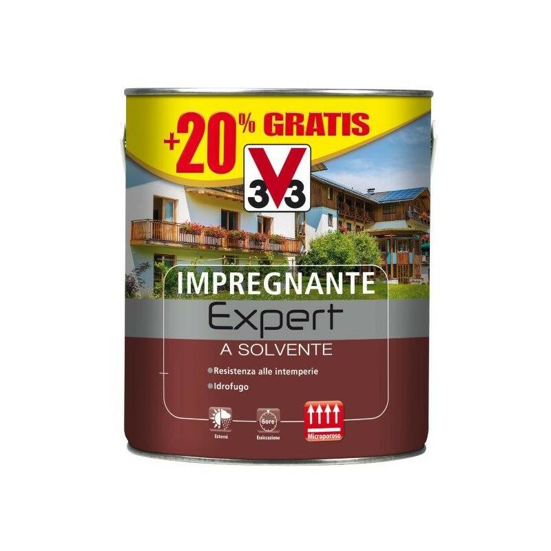foto del prodotto v33 impregnante a solvente expert noce chiaro 3 lt