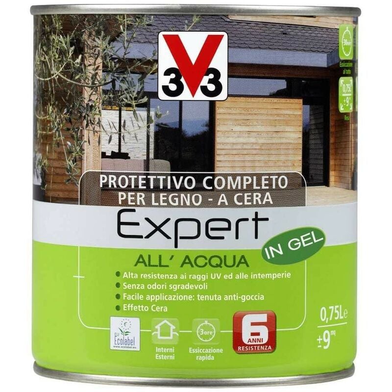 foto del prodotto v33 impregnante protettivo completo per legno expert all acqua 2,5l castagno scuro