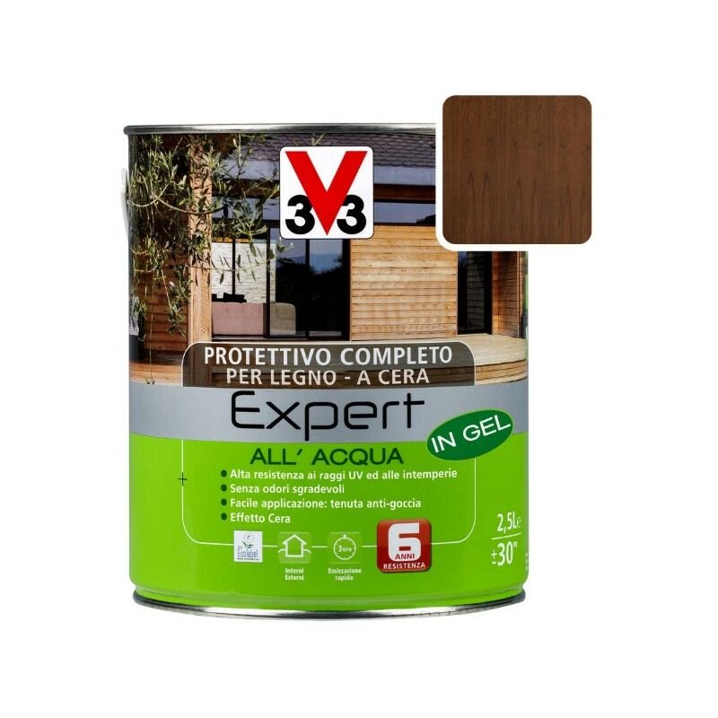foto del prodotto v33 protettivo completo all acqua 2,5 lt noce scuro