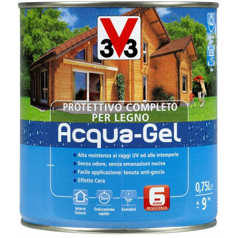 foto del prodotto v33 protettivo completo legno acqua castagno scuro 750 ml