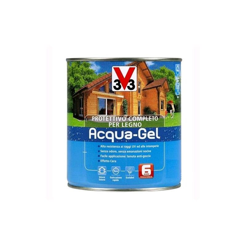 foto del prodotto v33 protettivo completo legno acqua gel colore bianco 5 litri