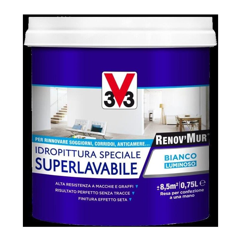 foto del prodotto v33 renov mur idropittura superlavabile 0,75lt