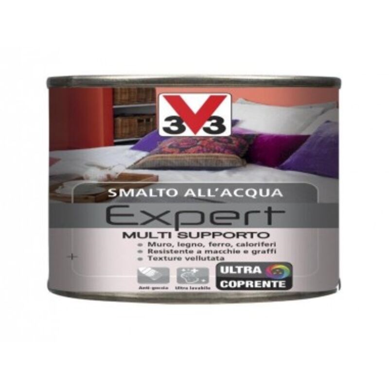 foto del prodotto v33 smalto all acqua expert multisupporto grigio acciaio 125ml