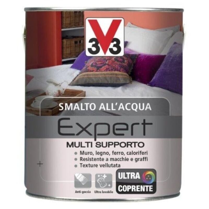 foto del prodotto v33 smalto all acqua expert multisupporto marrone testa di moro 2,5l