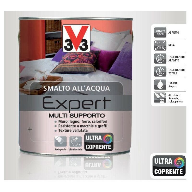 foto del prodotto v33 smalto all acqua expert ultra coprente lt 0,125 bianco opaco