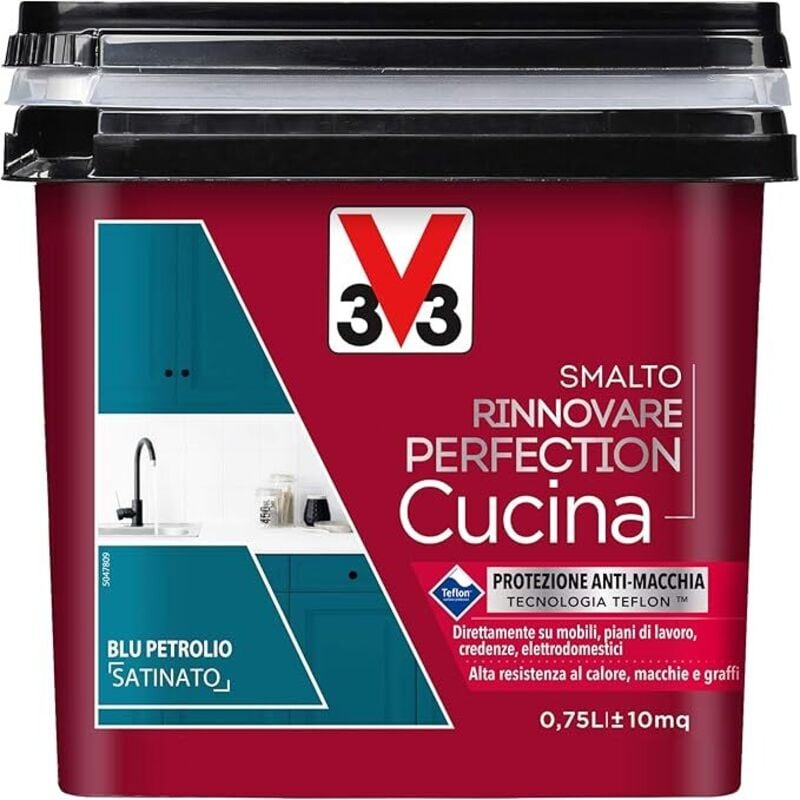 foto del prodotto v33 smalto cucina lt.0,75 blu petrolio