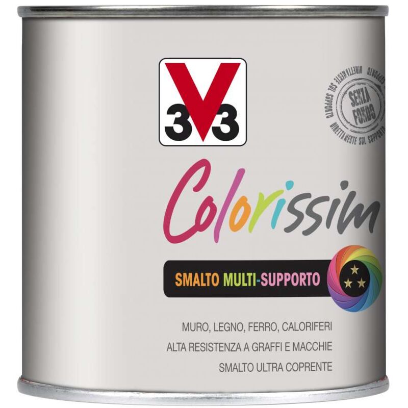 foto del prodotto v33 smalto multisupporto colorissim grigio zincato 0,5 lt