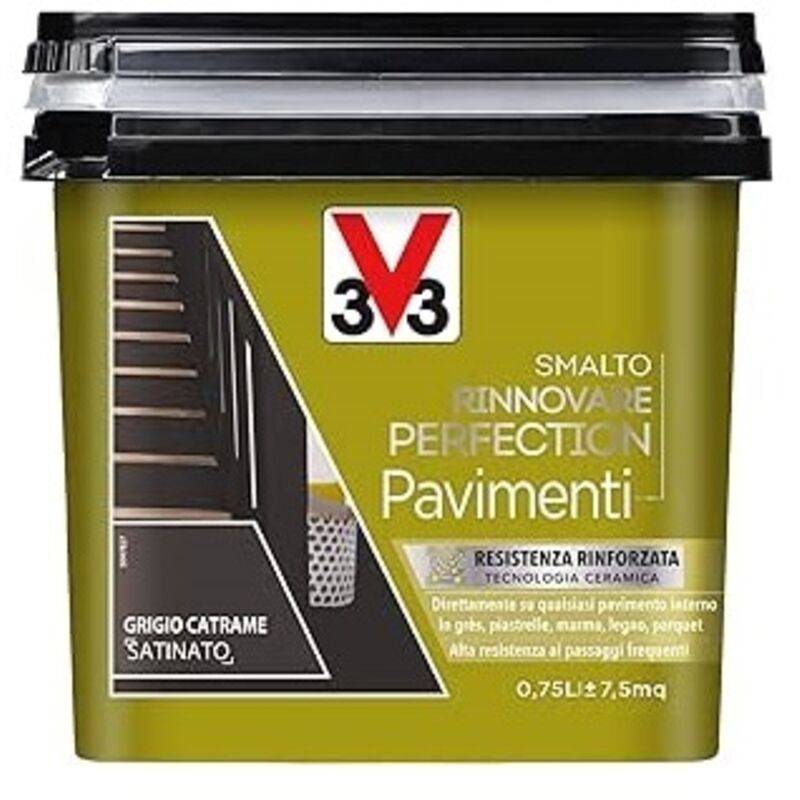 foto del prodotto v33 smalto per pavimenti lt.0,75 grigio catrame satinato