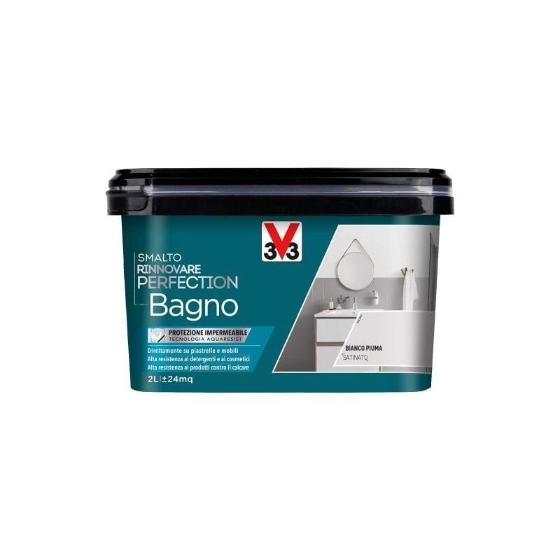 foto del prodotto v33 smalto per piastrelle bianco piuma lt.2