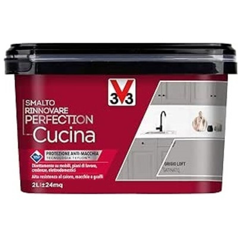 foto del prodotto v33 smalto rinnovare cucina 2lt grigioloft satinato