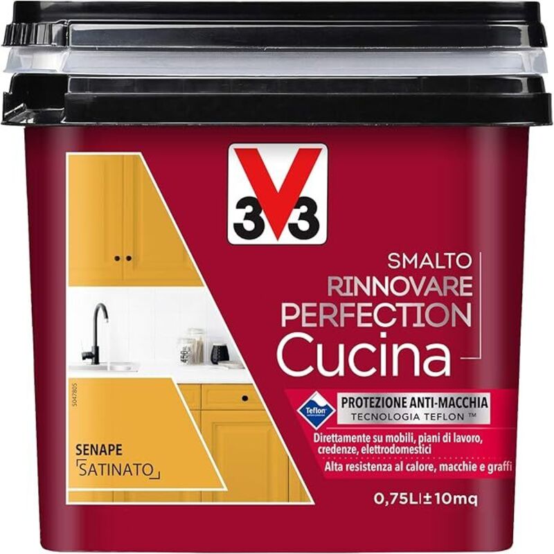 foto del prodotto v33 smalto rinnovare cucina 750ml senape satinato