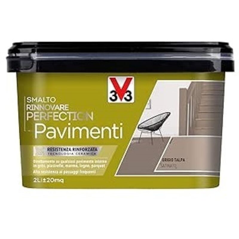 foto del prodotto v33 smalto rinnovare pavimenti 2lt grigio talpa satin.