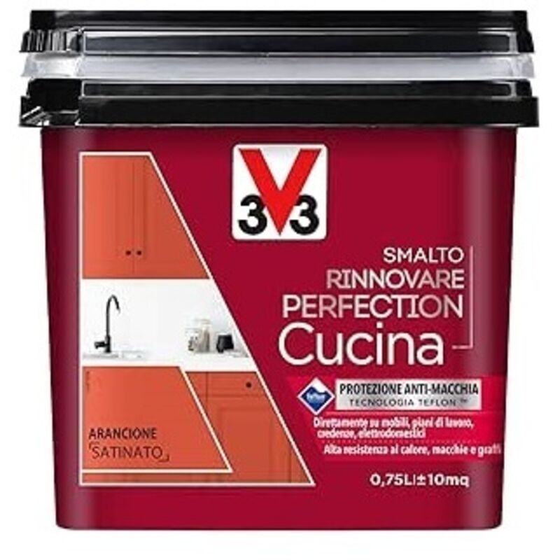 foto del prodotto v33 smalto rinnovare perfection cucina750ml arancio satinato