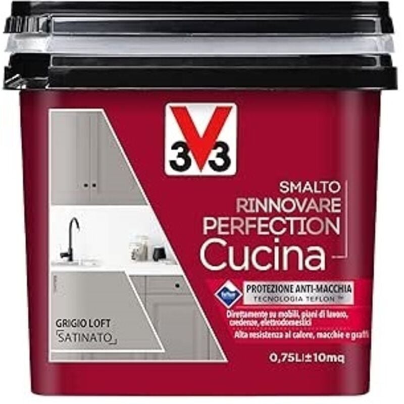 foto del prodotto v33 smalto rinnovare perfection cucina750ml grigio loft satinato