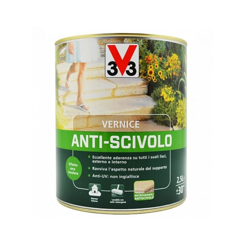 foto del prodotto v33 vernice anti scivolo per esterno effetto cera incolore 750 ml 02131 