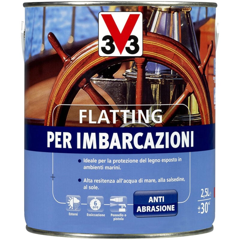 foto del prodotto v33 vernice flatting per legno delle imbarcazioni 2,5 lt incolore ambrato