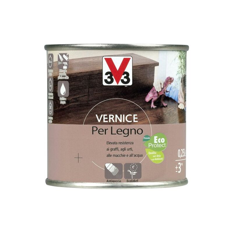 foto del prodotto v33 vernice ideale per decorazione interni in legno incolore 250 ml 02156 