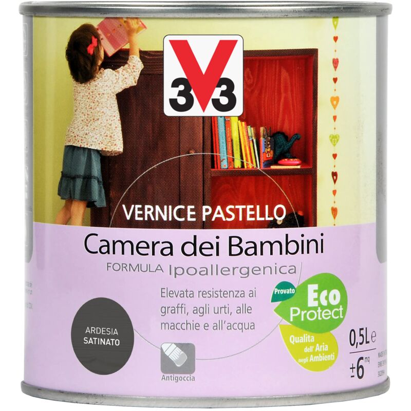 foto del prodotto v33 vernice pastello camera bambini ardesia 0,5 l