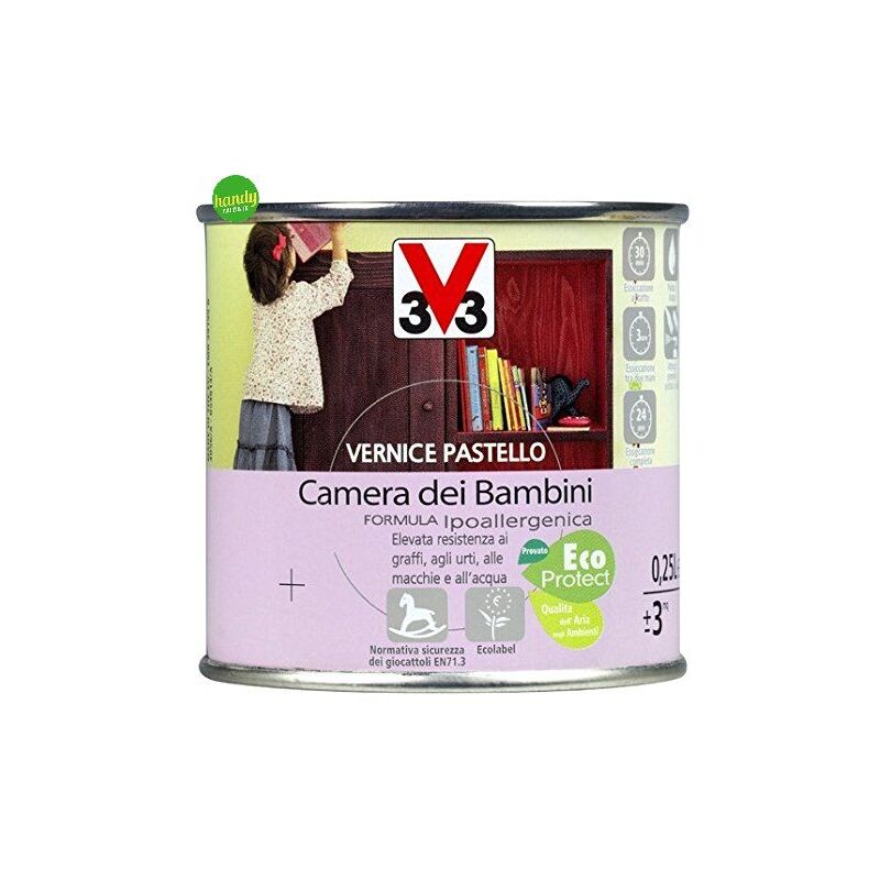 foto del prodotto v33 vernice per legno pastello lt 0,25 bianco panna