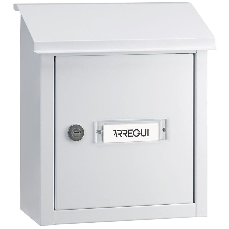foto del prodotto v4091 cassetta postale in acciaio per porte o cancelli interni, cassetta postale 23x4 cm, taglia s din a5 , anticorrosivo, bianco - arregui