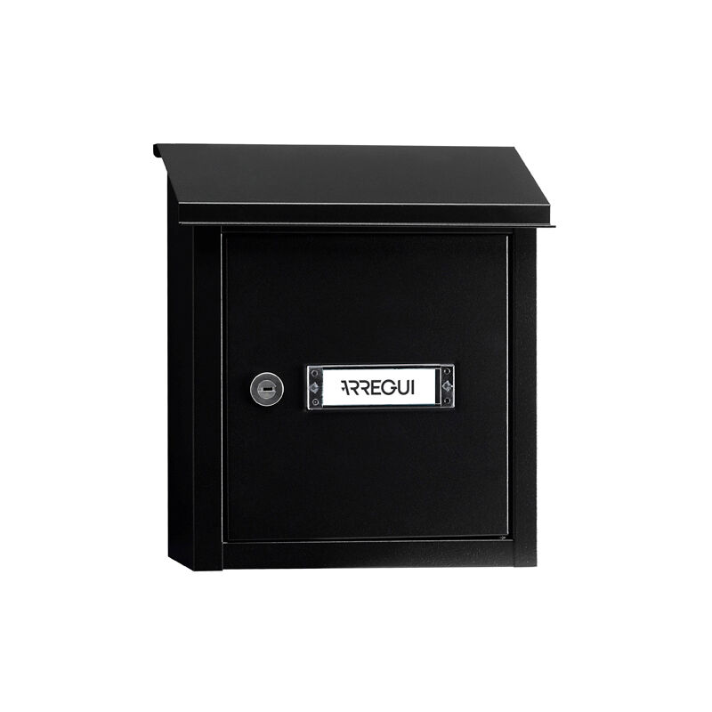 foto del prodotto v4094 cassetta postale in acciaio per porte o cancelli interni, cassetta postale 23x4 cm, taglia s din a5 , anticorrosivo, nero testurizzato