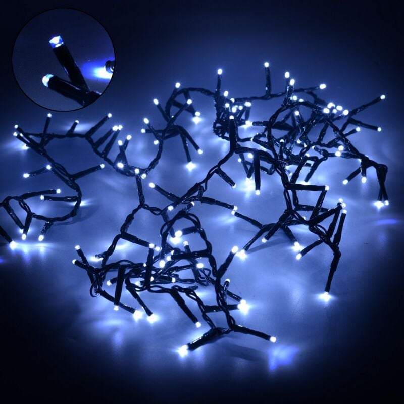foto del prodotto vacchetti catena luminosa 150 led luce bianco freddo 3 mt albero natale