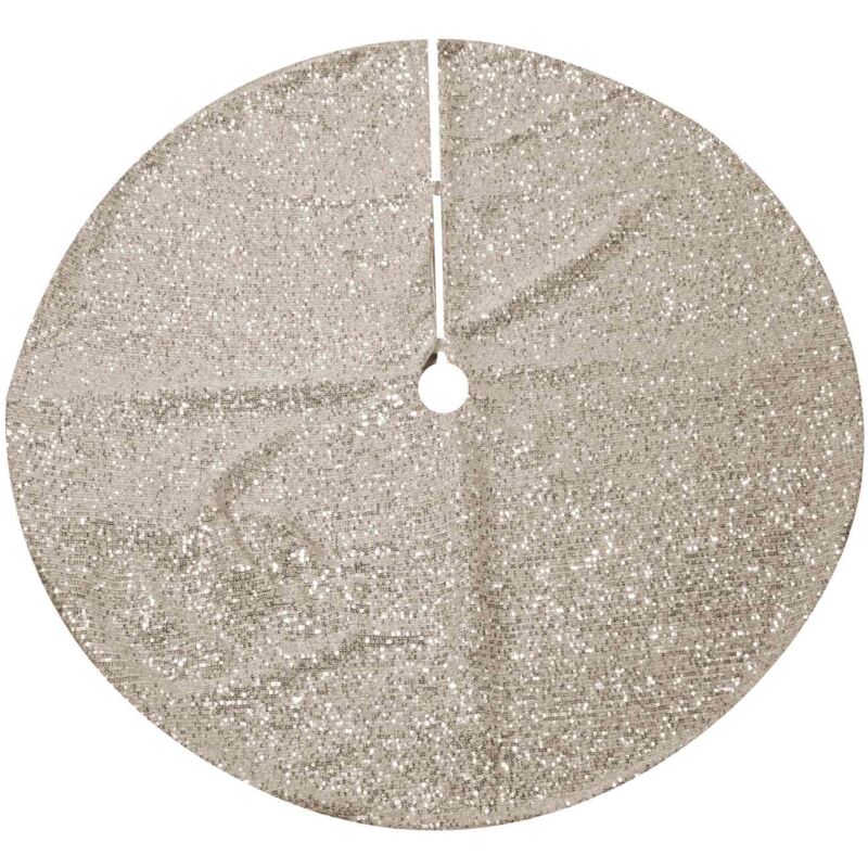 foto del prodotto vacchetti copribase albero di natale con paillettes beige champagne