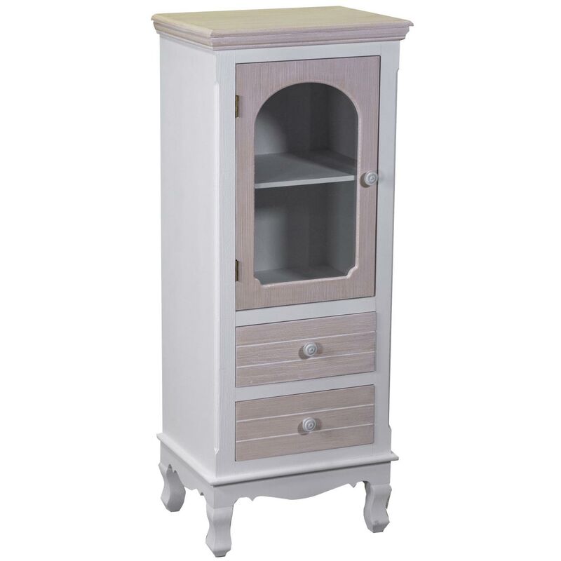 foto del prodotto vacchetti mobiletto norimberga vetrina 1 anta vetro 2 cassetti piccoli cm 40x30h100