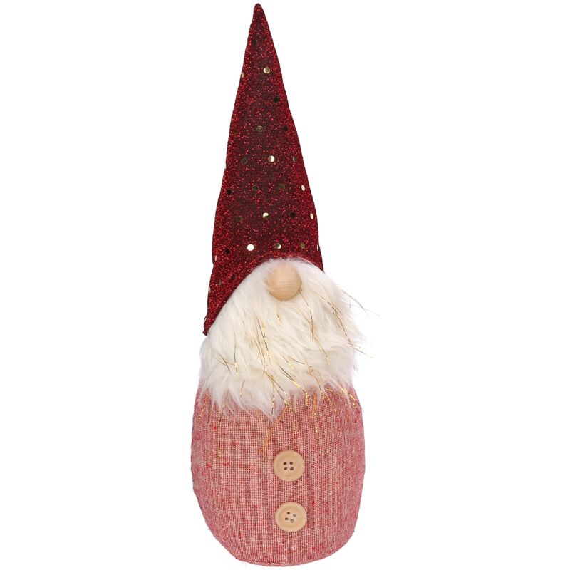 foto del prodotto vacchetti piccolo babbo natale decorativo in tessuto rosa e rosso alto 30cm