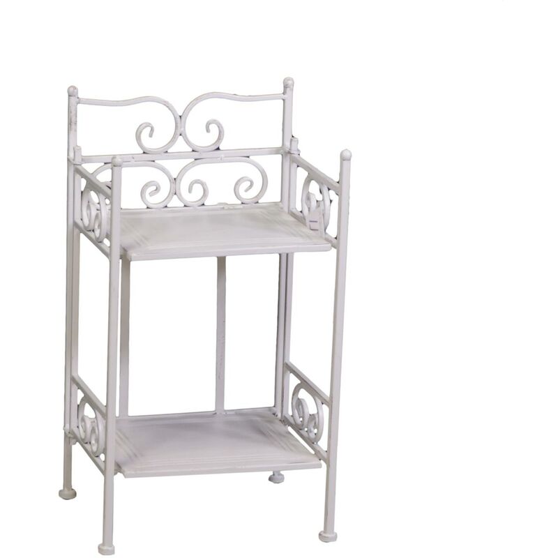foto del prodotto vacchetti scaffale metallo new jessica stretto 2 piani bianco brush cm 25x23h48
