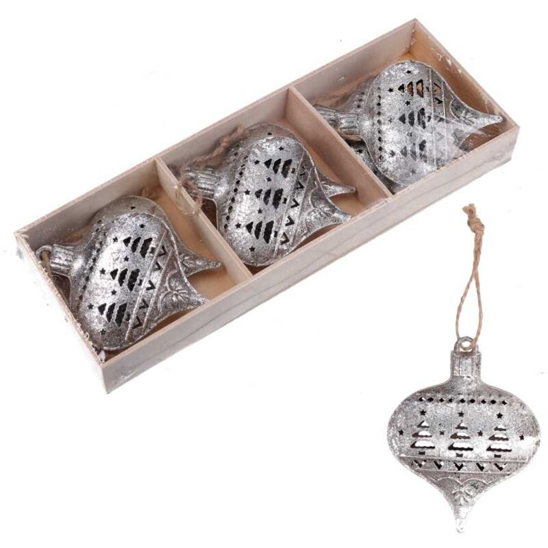 foto del prodotto vacchetti sfera metallo confezione 6pz argento cm21x8h3