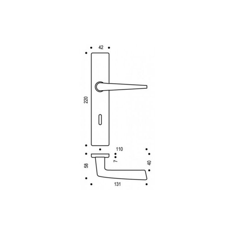 foto del prodotto vachette set di porte riviera 90 bezault interasse 195 mm champagne chiave i 0072867