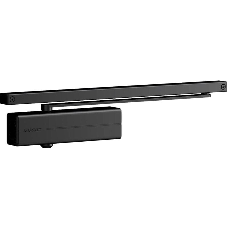 foto del prodotto vachette tesa assa abloy dc135 d9005 chiudiporta con guida scorrevole per porte, nero, dc135