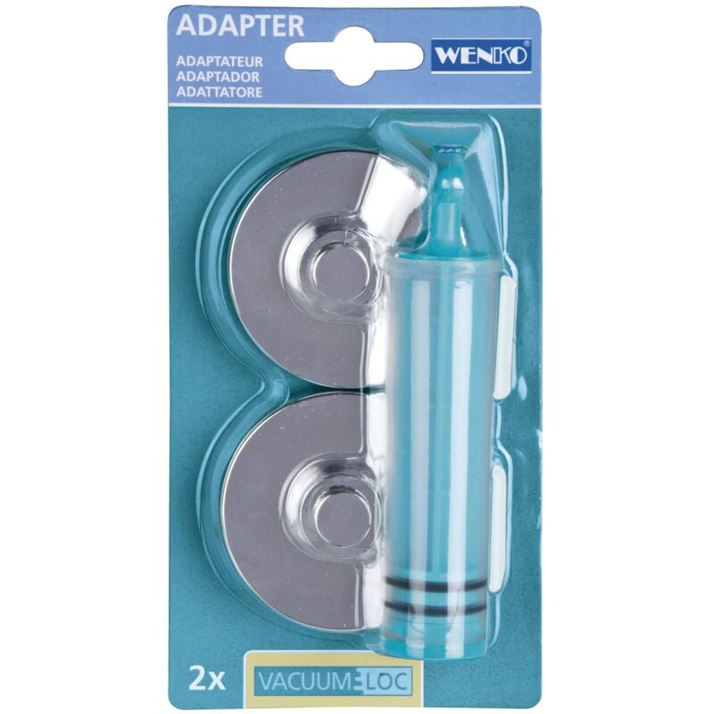 foto del prodotto vacuum loc adattatore fissaggio senza trapano, plastica, 6 x 2.8 x 6 cm, cromo wenko