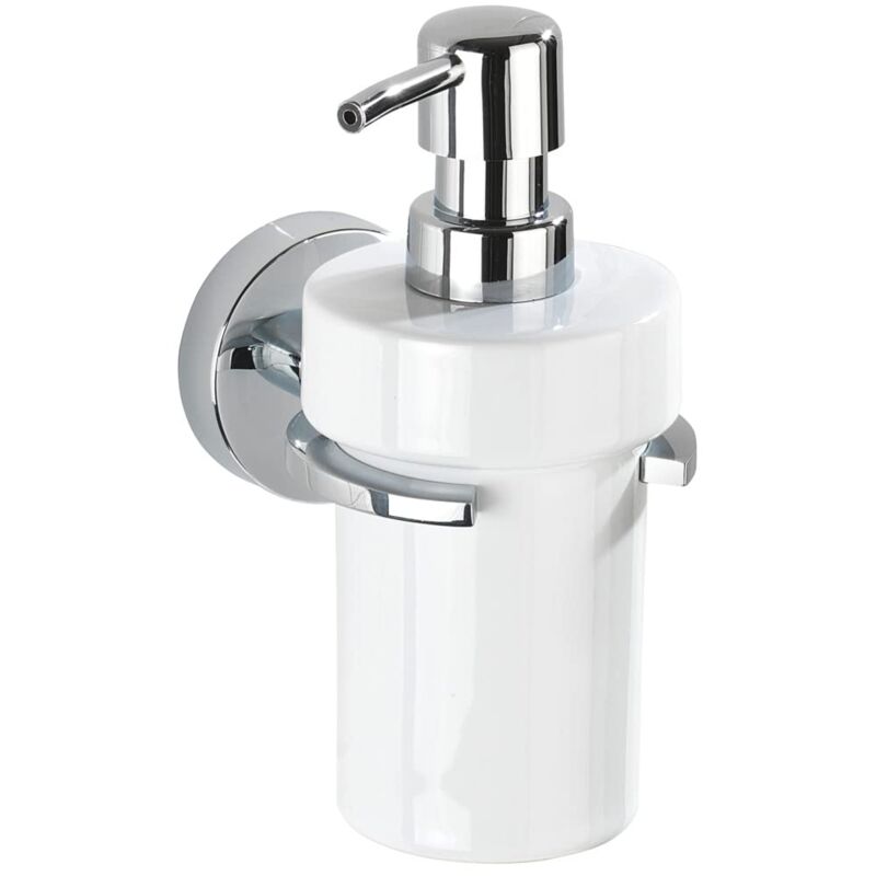 foto del prodotto vacuum loc dispenser sapone capri fissaggio senza trapano capacit 0.33 l, pressogetto di zinco, 8 x 17 x 13 cm, cromo wenko
