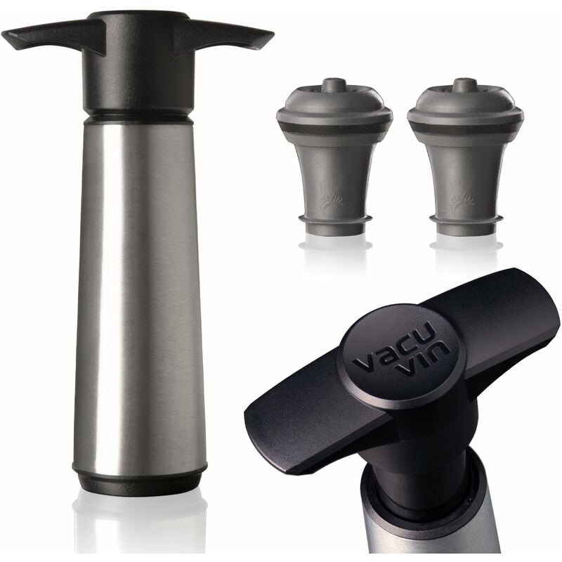 foto del prodotto vacuvin vacu vin inox pompa salvavino, acciaio inossidabile, 3,6x 7,5x 12,5 cm