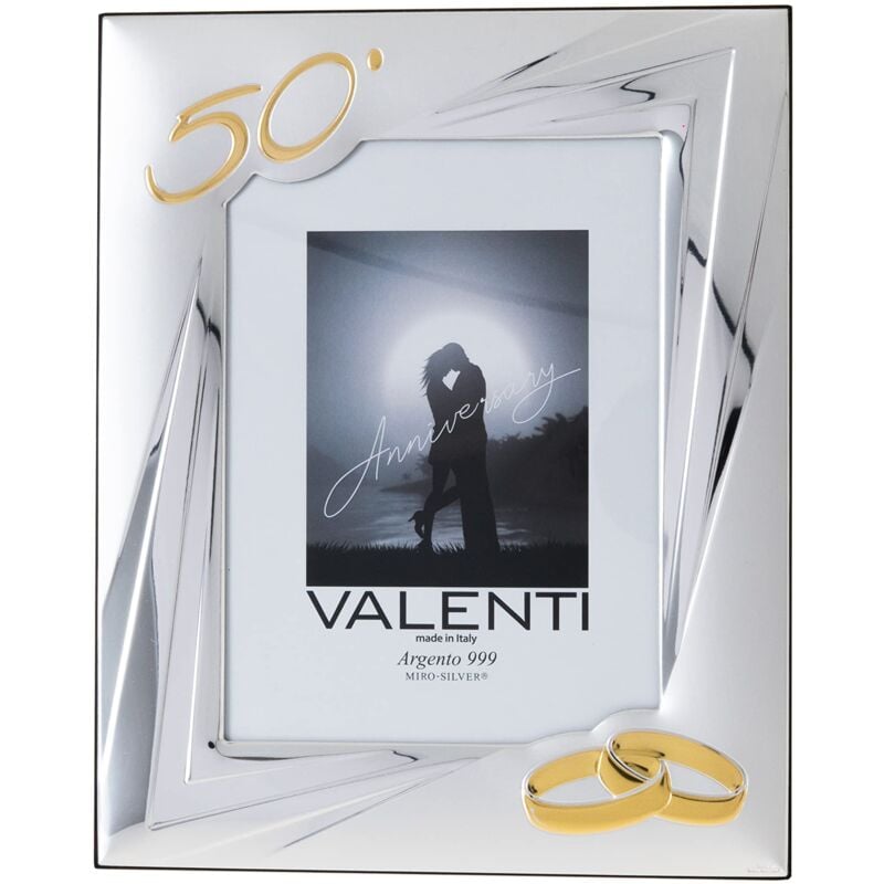 foto del prodotto valenti co cornice portafoto in argento cm 13x18. ideale come regalo per nozze d oro 50 anni di matrimonio o per il cinquantesimo di parenti,