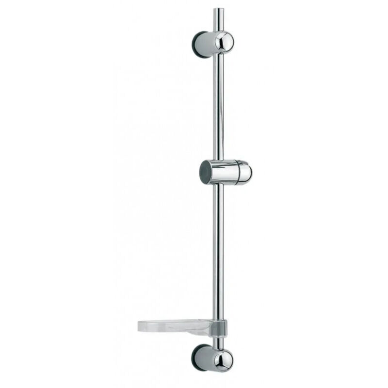 foto del prodotto valentin asta doccia di 18 mm di diametro con interasse variabile, incluso portasapone, acciaio inox e abs