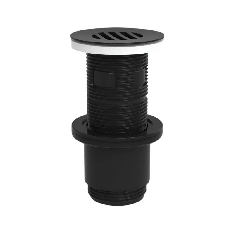 foto del prodotto valentin - piletta universale per lavabo con griglia nera, con o senza troppopieno, tagliabile da 100 mm