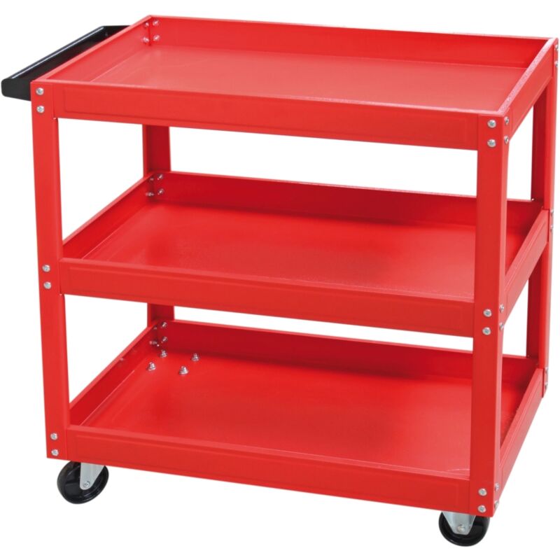 foto del prodotto valex carrello porta attrezzi in metallo con 3 ripiani 2 ruote piroettanti e 2 fisse 77x35x76 cm