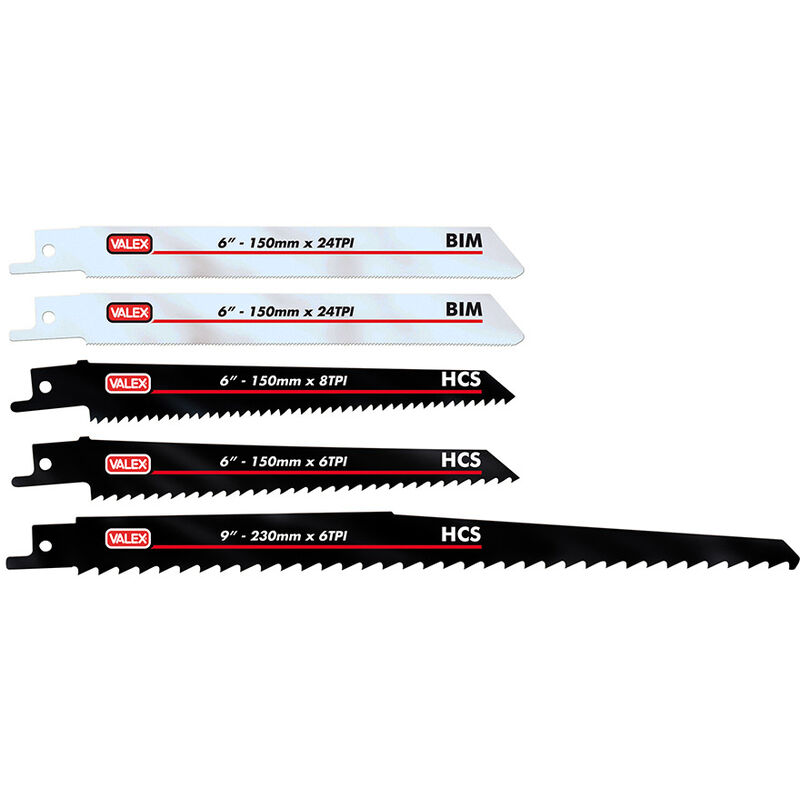 foto del prodotto valex lame taglio legno metallo 1452728 per seghe a gattuccio sg800e 850 900e 1000e 5 pezzi