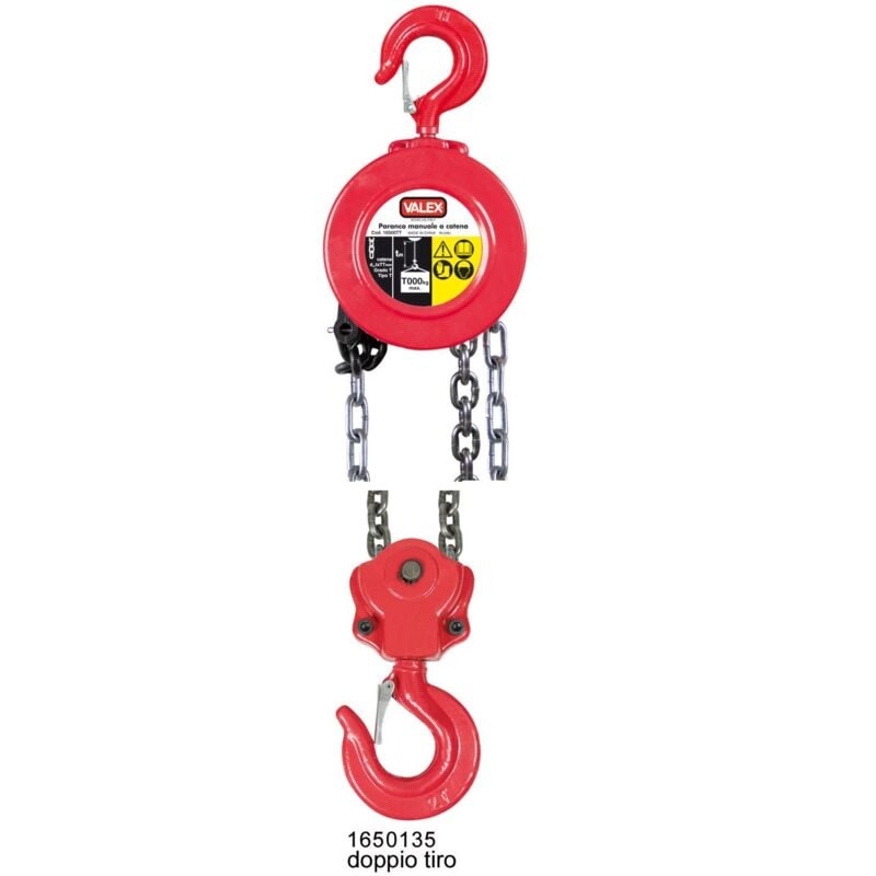 foto del prodotto valex - paranco manuale a catena 2000 kg doppio tiro con freno automatico di sicurezza