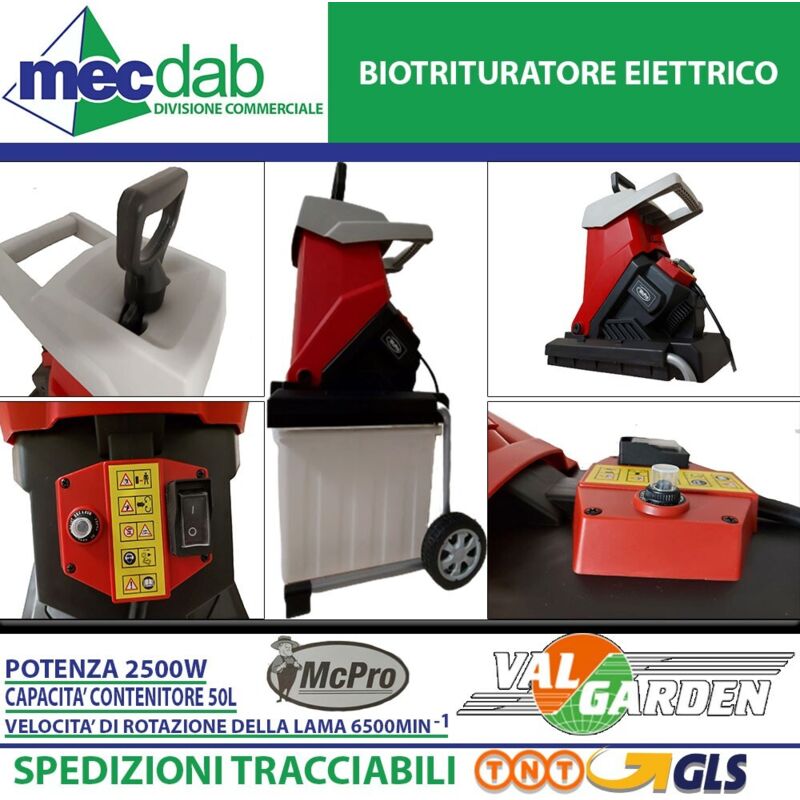 foto del prodotto valgarden - biotrituratore dunsch mc54250-40b elettrico con sacco raccolta da 50 lt per rami fino a 40 mm